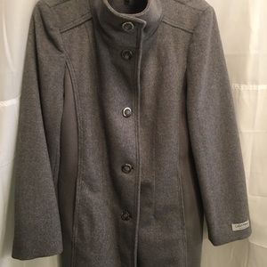 Calvin Klein Charcoal Grey Wool Blend Coat~14